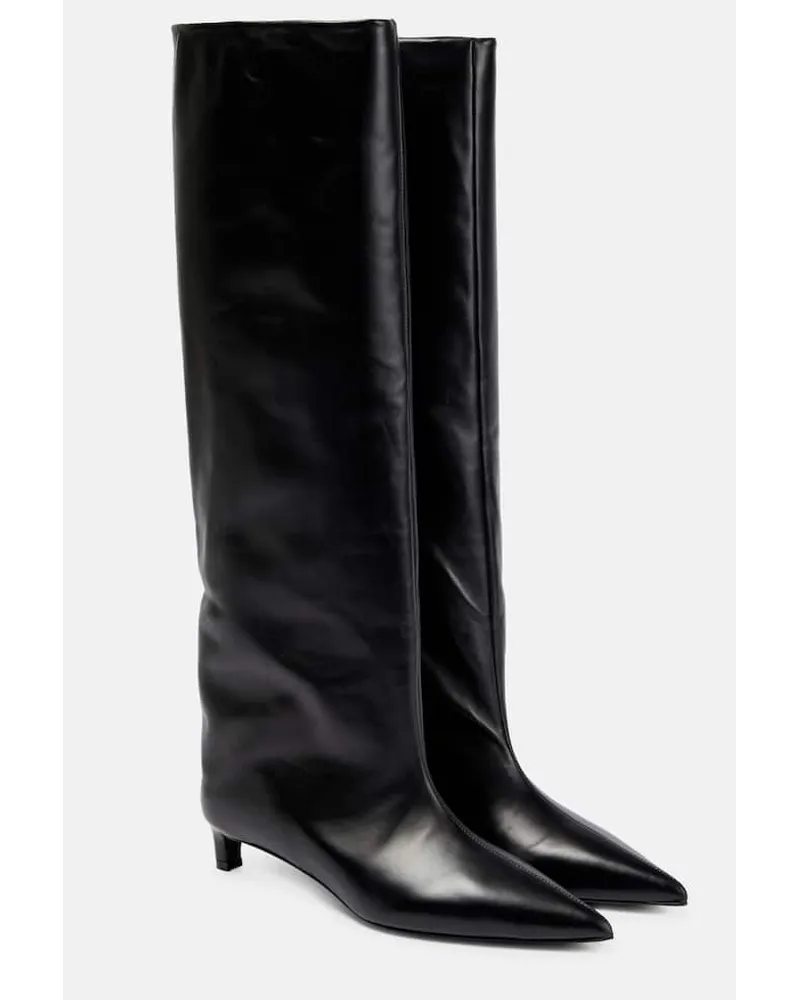 Jil Sander Stiefel aus Leder Schwarz