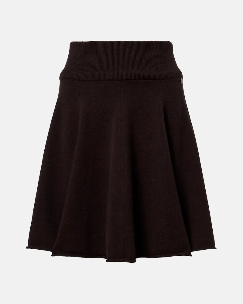 extreme cashmere Minirock N°379 Girl aus einem Kaschmirgemisch Braun