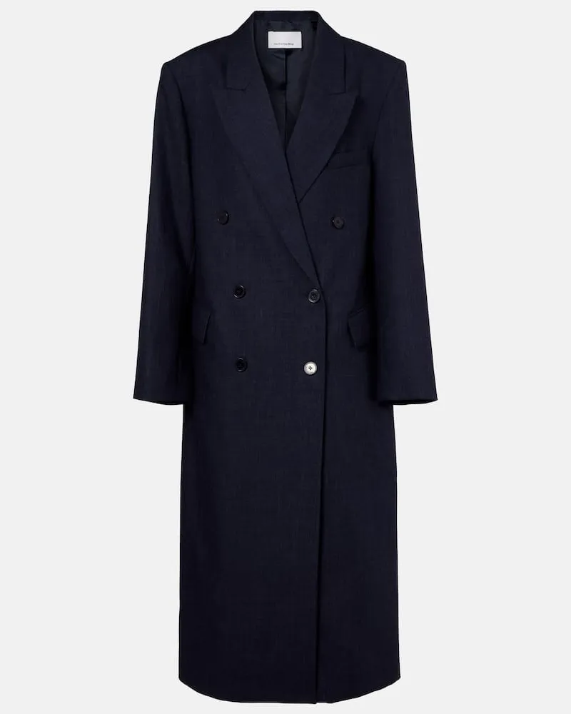 FRANKIE Shop Mantel Jane aus Schurwolle Blau