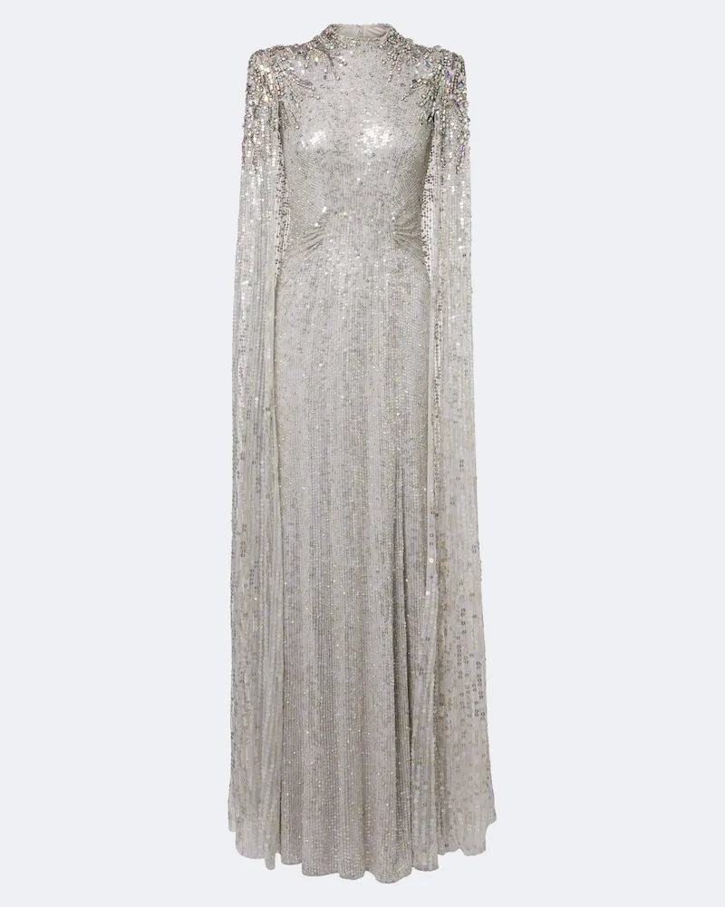 Jenny Packham Verzierte Robe Dakota Silber