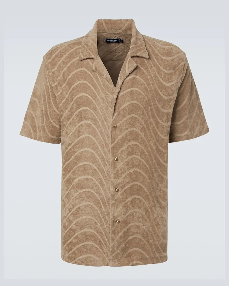 Frescobol Carioca Hemd aus einem Baumwollgemisch Beige