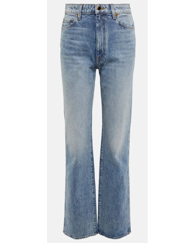 KHAITE High-Rise Straight Jeans Danielle Blau