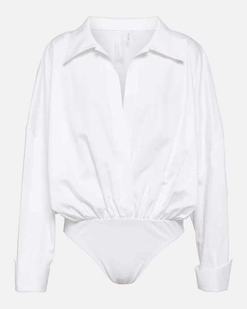 Norma Kamali Oversize-Body aus Baumwolle Weiß