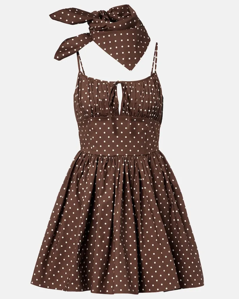 ROTATE Birger Christensen Minikleid aus einem Baumwollgemisch Braun