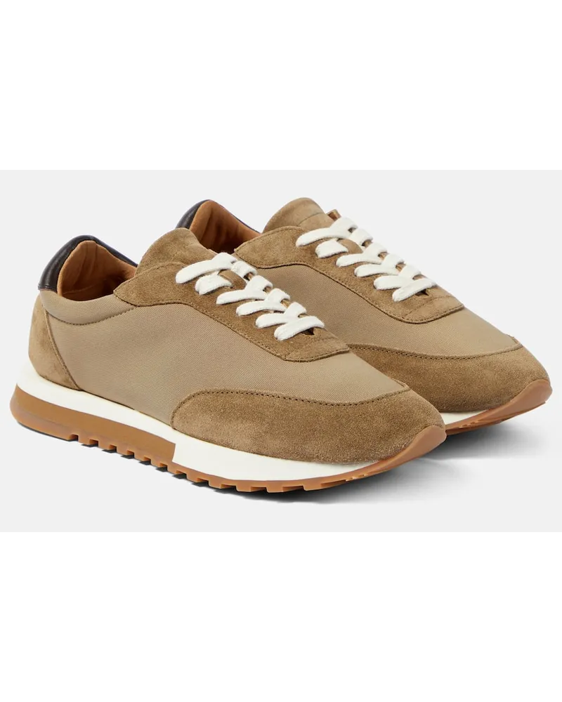 The Row Sneakers Owen Runner aus Veloursleder Beige