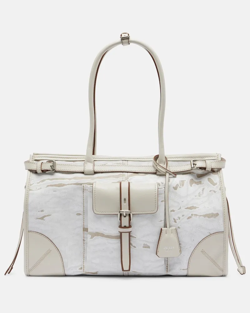 Prada Schultertasche Prada Bonnie Large mit Leder Weiß