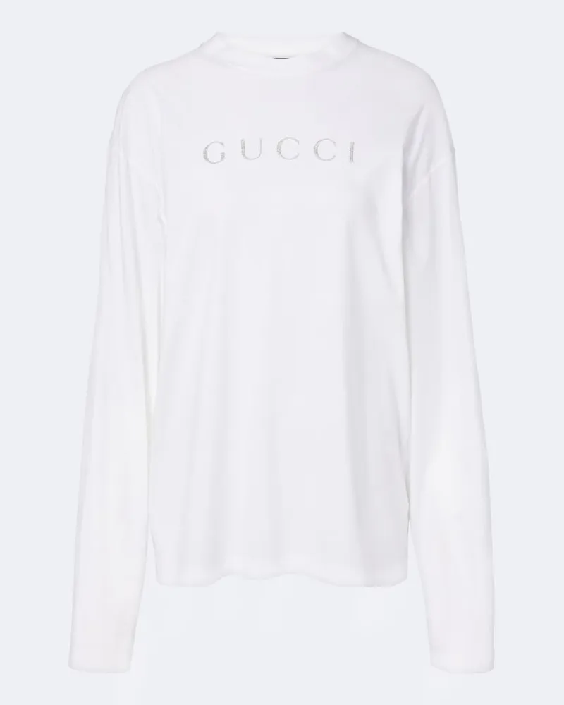 Gucci T-Shirt aus Baumwoll-Jersey Weiß