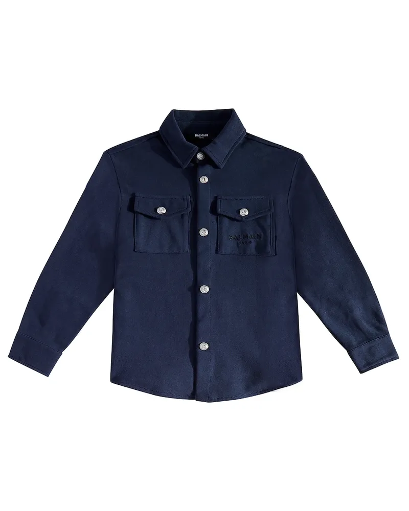 Balmain Hemd aus Baumwolle Blau