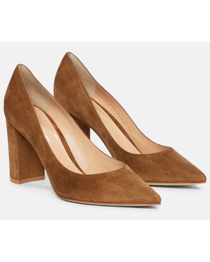 Gianvito Rossi Pumps Piper 85 aus Veloursleder Braun