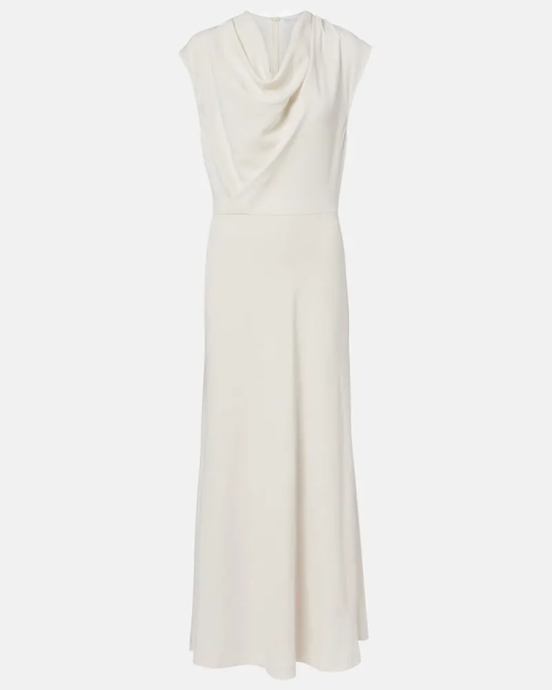 Brunello Cucinelli Maxikleid aus einem Wollgemisch Weiß