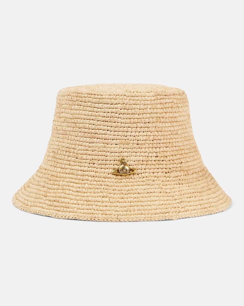 Vivienne Westwood Hut Orb aus Raffiabast Beige