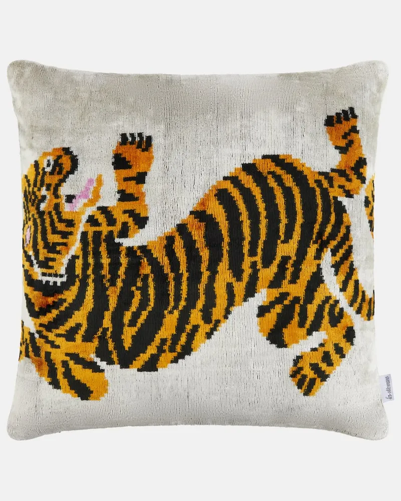 Les-Ottomans Kissen aus Seide und Baumwolle Multicolor