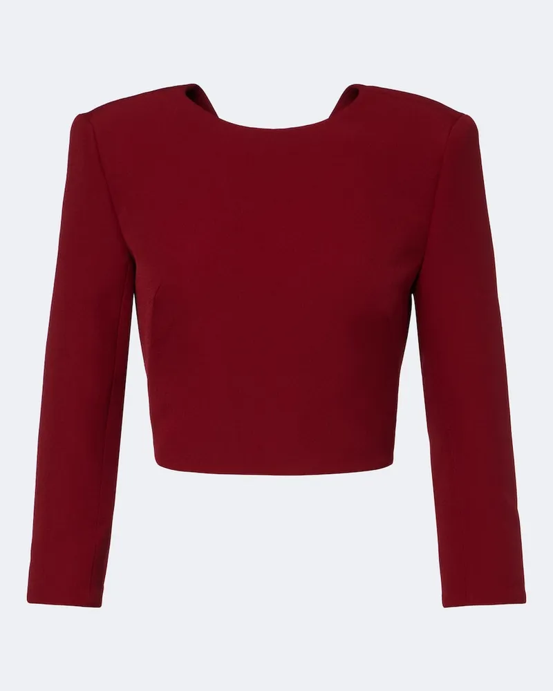 Safiyaa Cropped-Top Yura aus Crêpe Burgunderrot