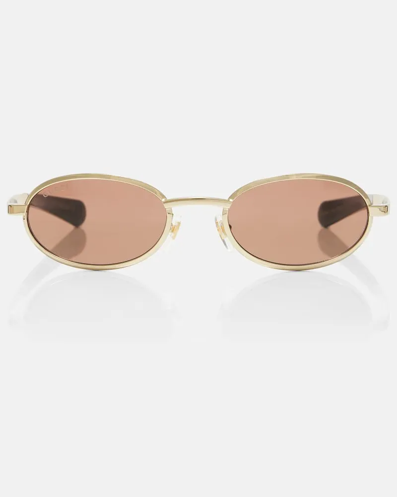 Gucci Ovale Sonnenbrille Rodeo Drive Gold