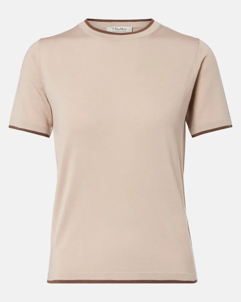 Max Mara T-Shirt aus Wolle Beige