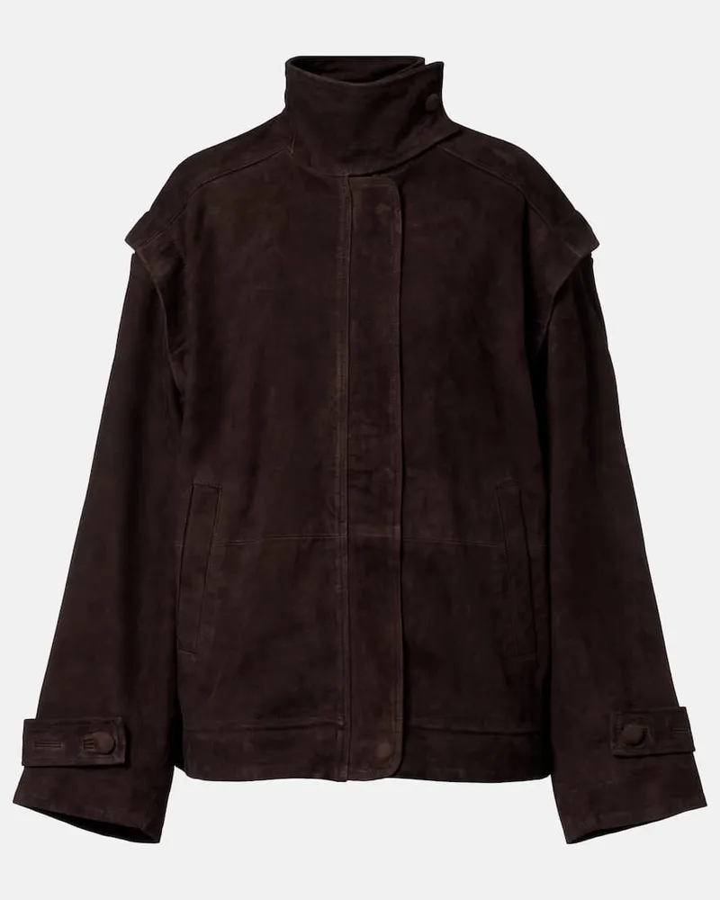 ROTATE Birger Christensen Oversize-Jacke Kamala aus Veloursleder Braun