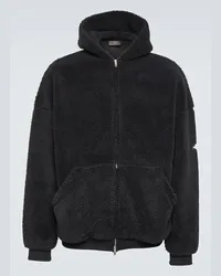 Balenciaga Oversize-Kapuzenjacke aus Fleece Schwarz