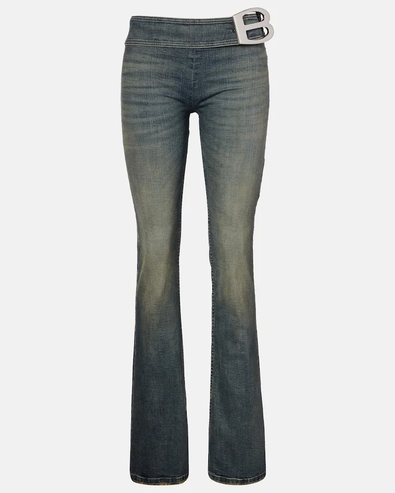 Balenciaga Low-Rise Bootcut Jeans Blau