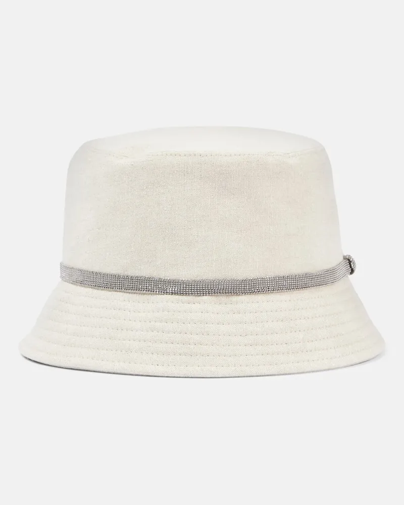 Brunello Cucinelli Hut aus Leinen-Canvas Beige