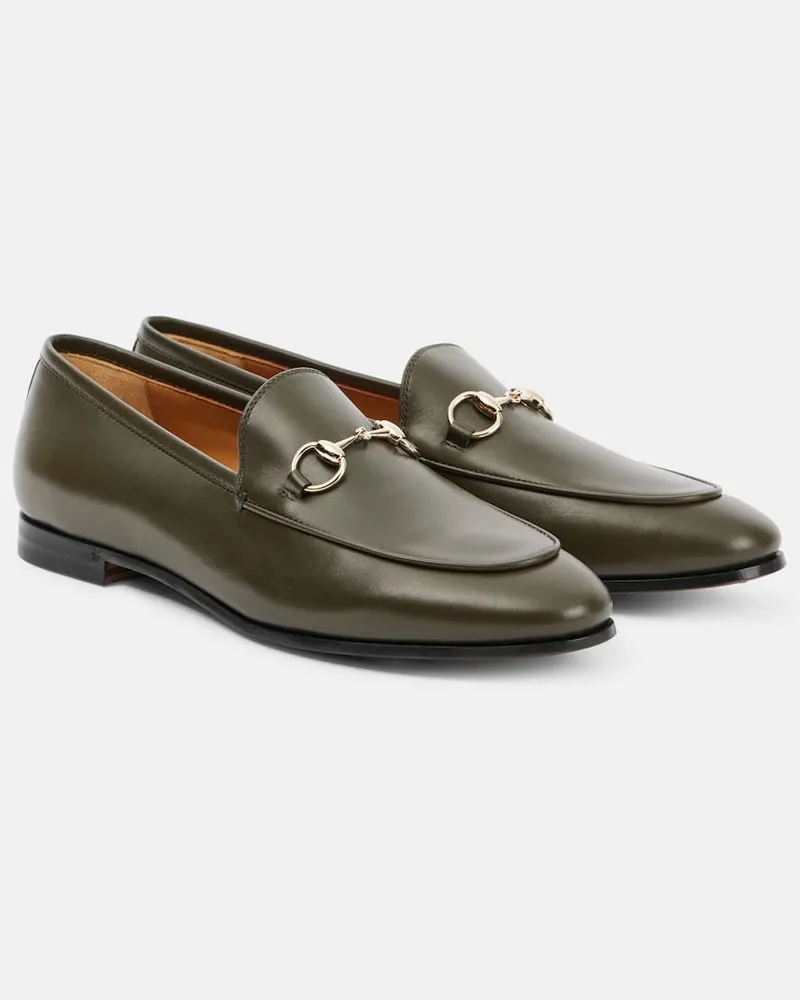 Gucci Loafers  Jordaan Horsebit aus Leder Gruen