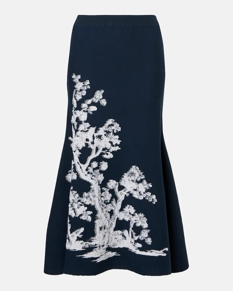 Erdem Bedruckter Midirock Blau