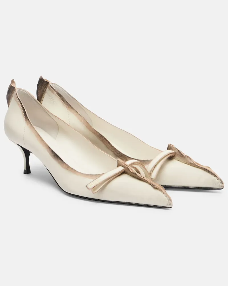 Prada Pumps Antiqued 55 aus Leder Weiß
