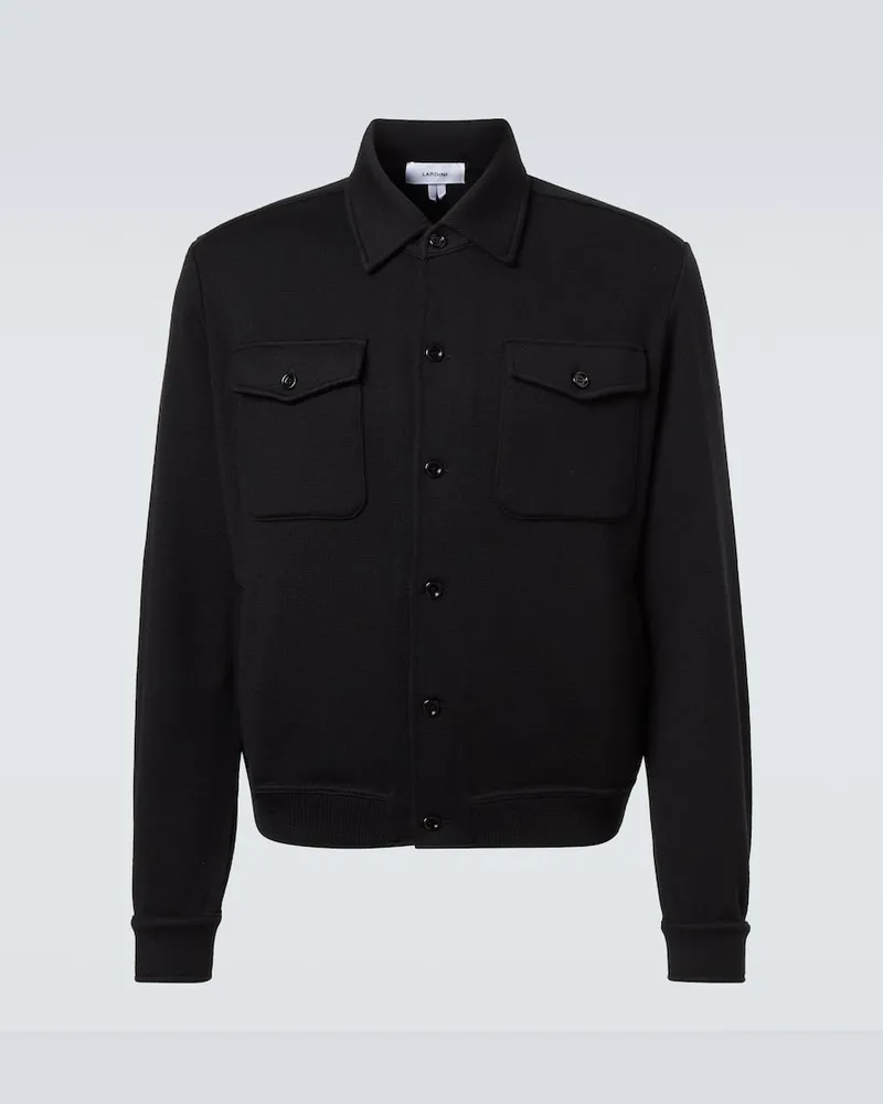 LARDINI Hemdjacke aus Schurwolle Schwarz