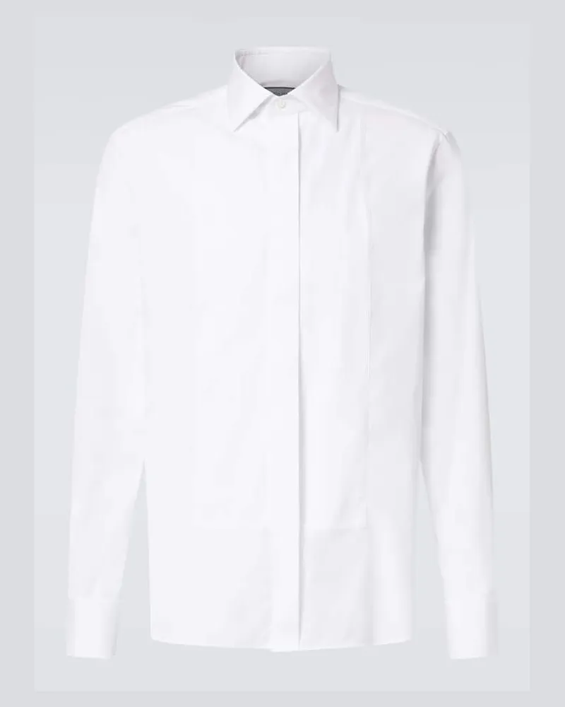 Canali Hemd aus Baumwollpopeline Weiß