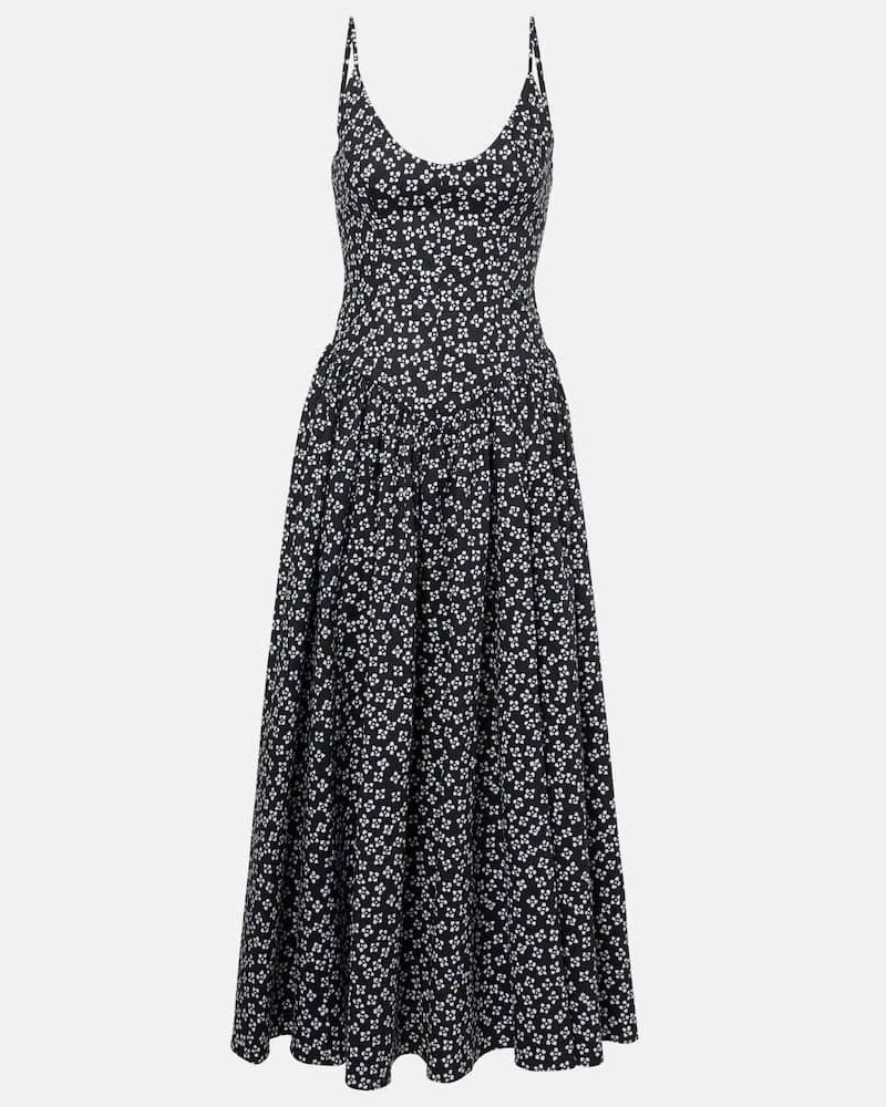 STAUD Midikleid Dena aus Baumwollpopeline Schwarz