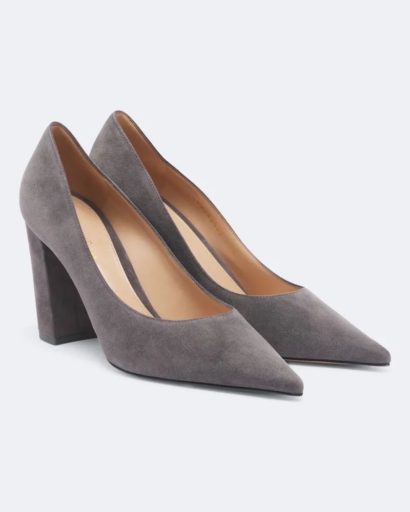 Gianvito Rossi Pumps Piper aus Veloursleder Grau