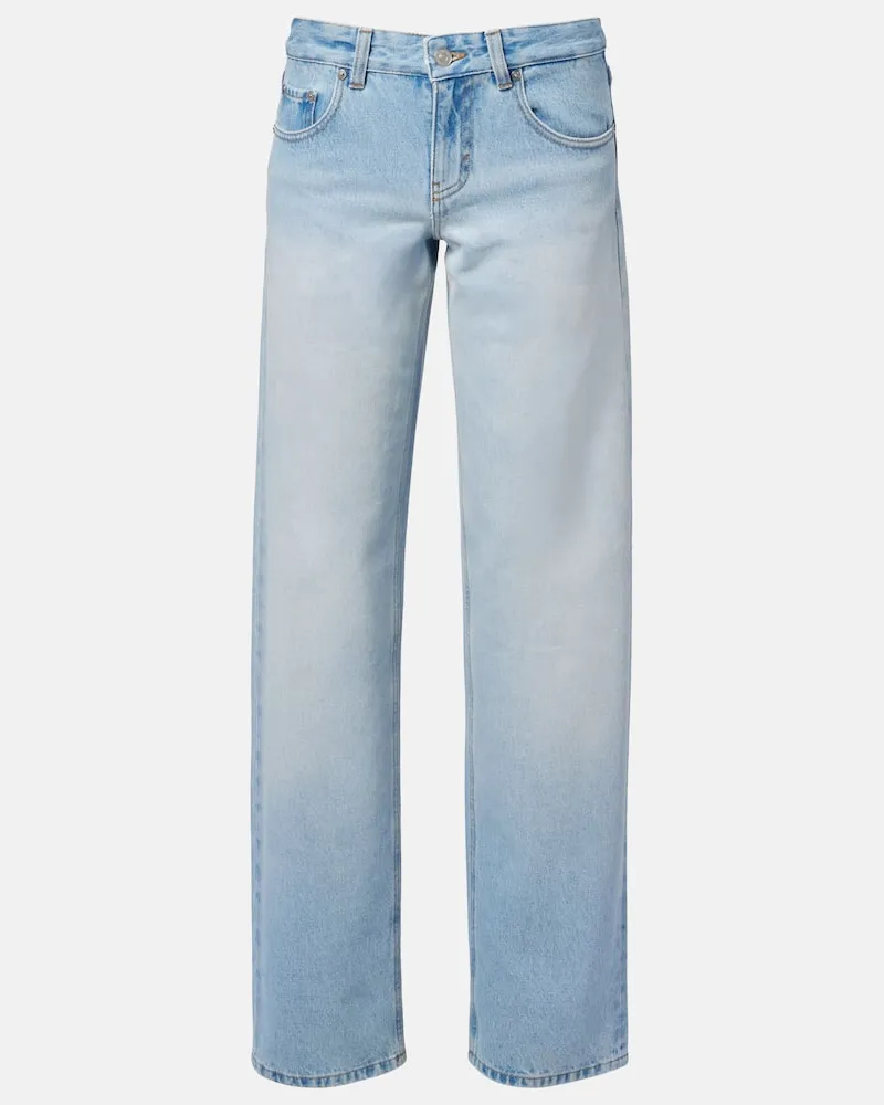 Victoria Beckham Low-Rise Straight Jeans Harper Blau