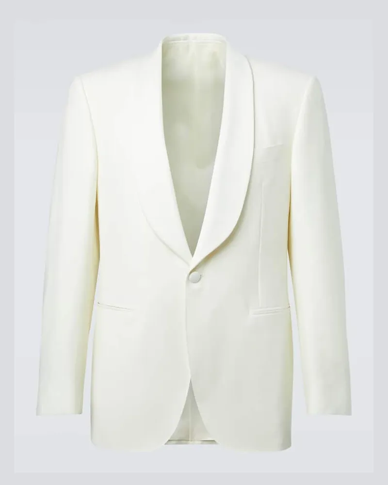 Canali Anzugjacke aus Wolle Weiß