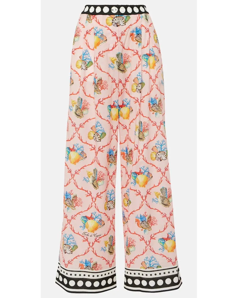 Dolce & Gabbana Palazzo-Hose Capri aus Baumwolle Multicolor
