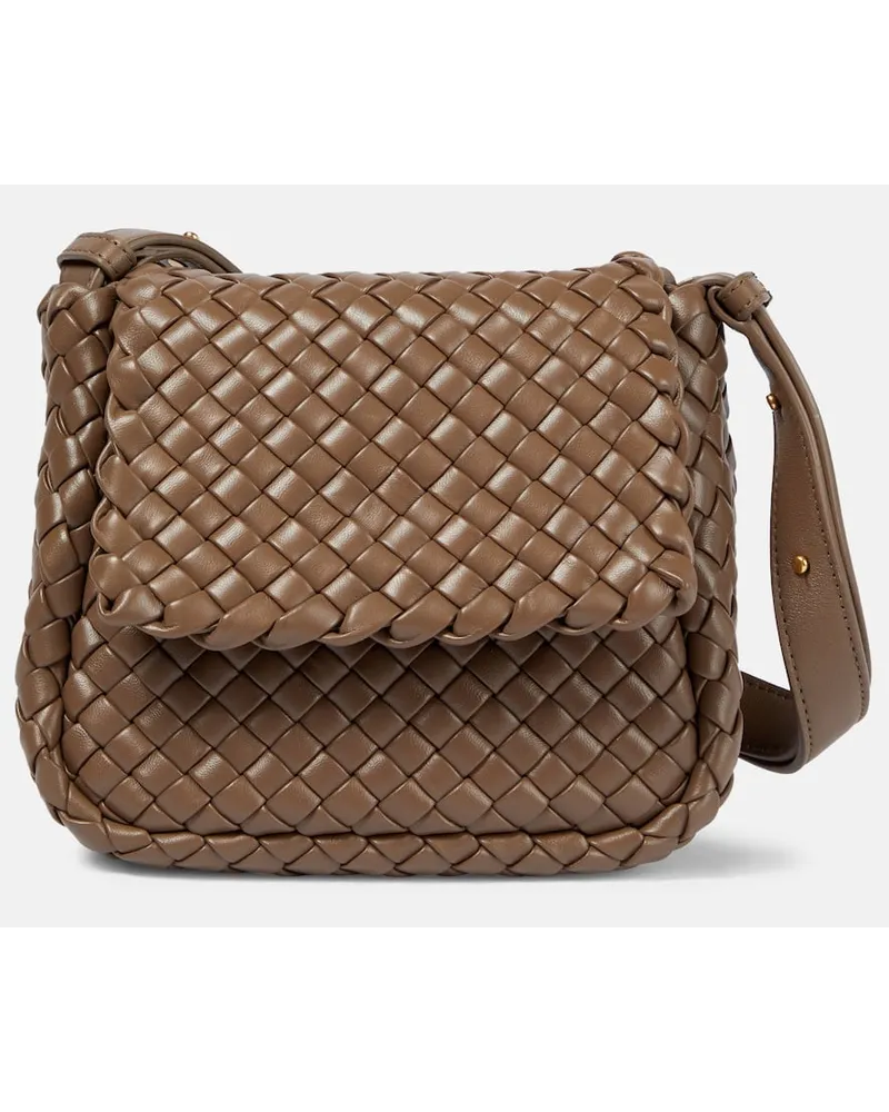 Bottega Veneta Schultertasche Cobble Mini aus Leder Braun