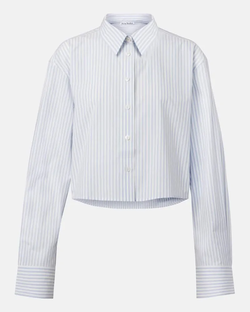 Acne Studios Cropped-Hemd aus Baumwolle Blau