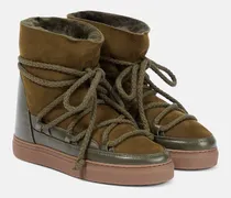 Schneestiefel Classic Wedge aus Leder und Veloursleder