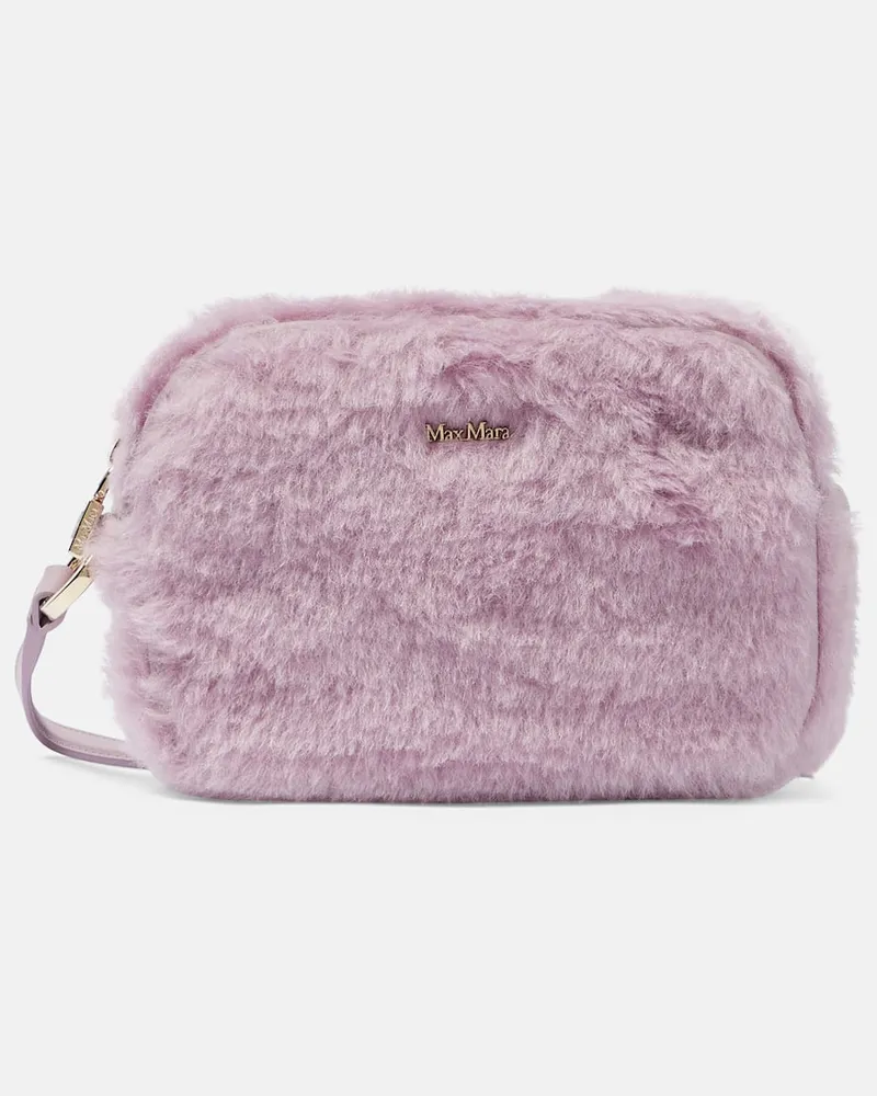 Max Mara Schultertasche Small mit Leder Violett