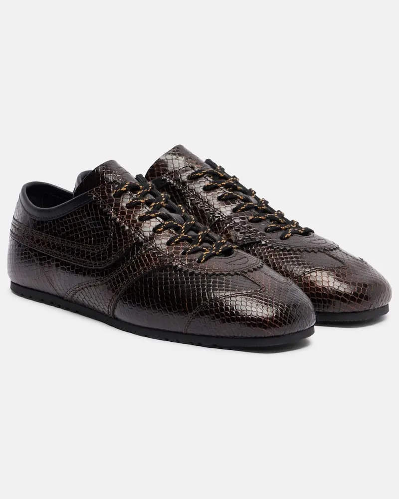 Dries van Noten Sneakers aus Leder Braun