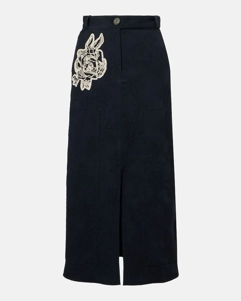 Erdem Midirock aus Jacquard Blau