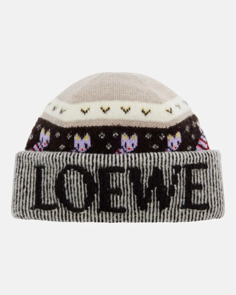 Loewe Mütze aus einem Wollgemisch Multicolor