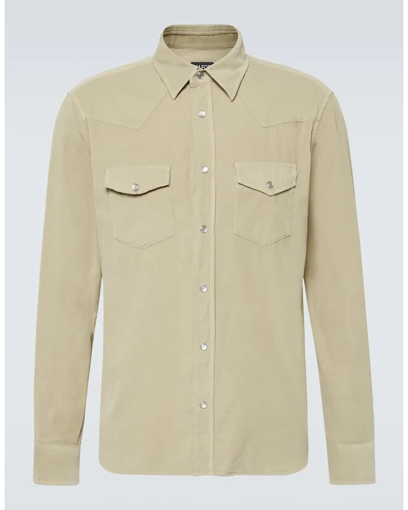 Tom Ford Hemd aus Cord Beige