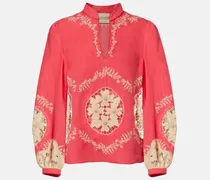 Bestickte Bluse aus Leinen