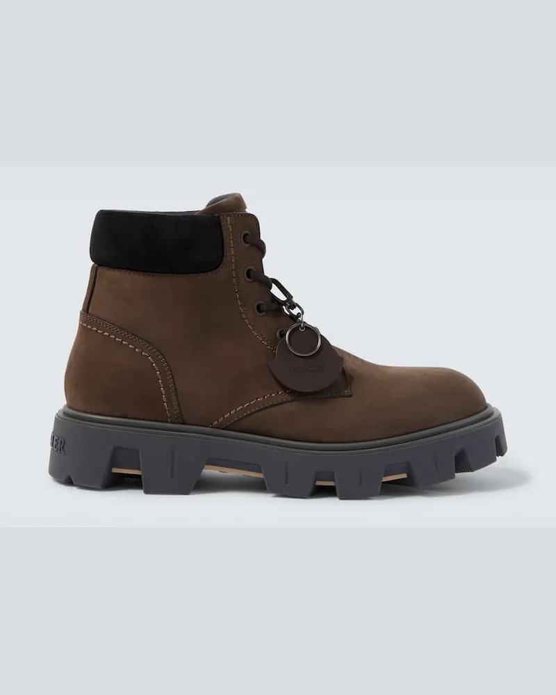 Moncler Schnürstiefel Peak City aus Leder Braun