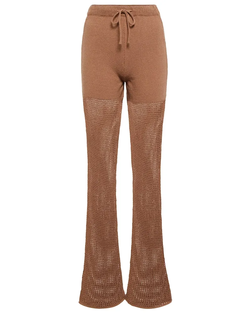 Nanushka High-Rise-Schlaghose Kaela Neutral