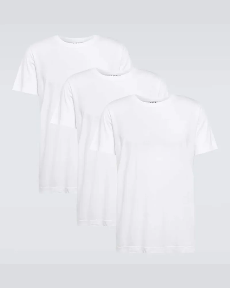 CDLP Set aus drei T-Shirts aus Jersey Weiß