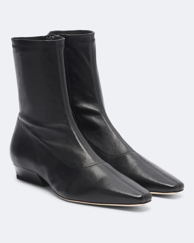 STAUD Ankle Boots Wally aus Leder Schwarz