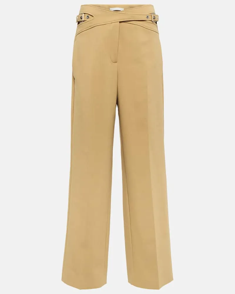 Dion Lee Weite Hose Interlock aus einem Wollgemisch Grün