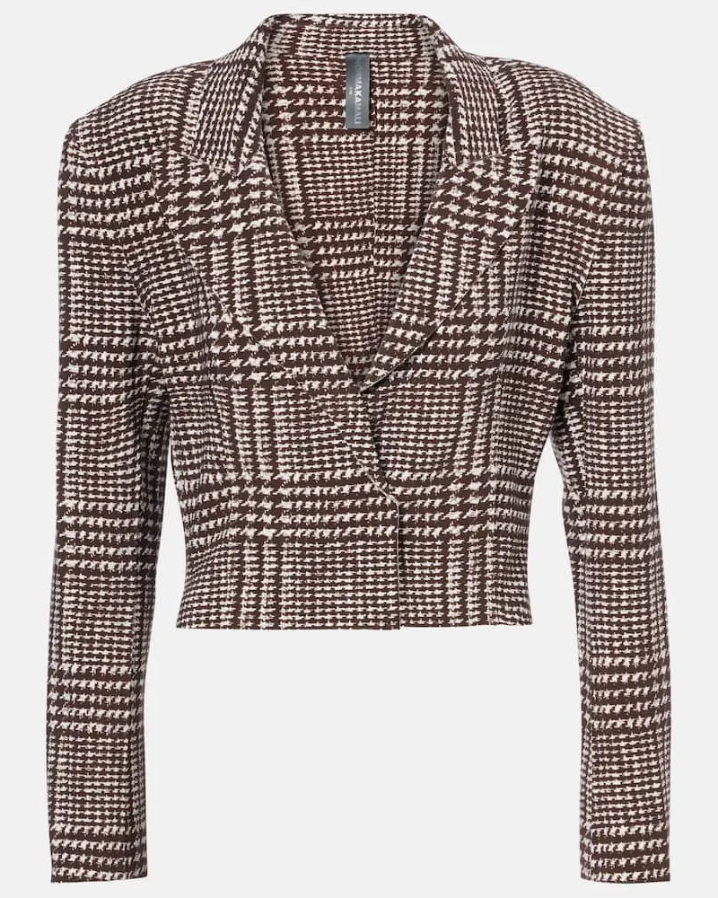 Norma Kamali Cropped-Blazer Braun