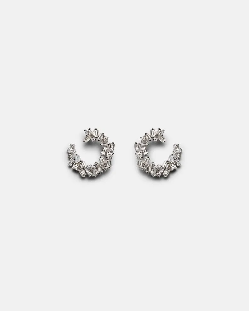 Suzanne Kalan Ohrringe Chloé aus 18kt Weißgold mit Diamanten Weiß
