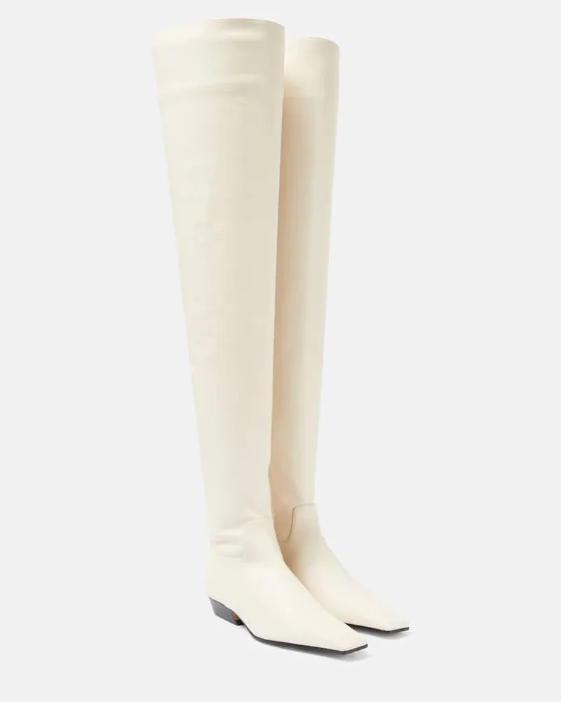 KHAITE Overknee-Stiefel Marfa aus Leder Weiß